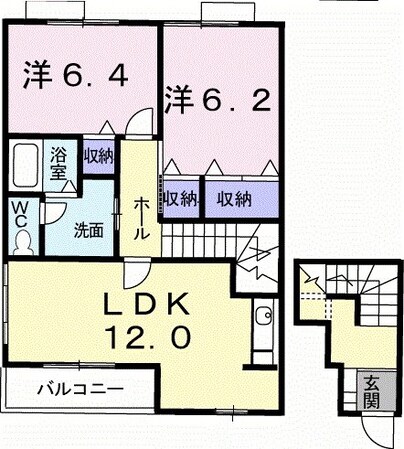 パークサイド大道Ａの物件間取画像